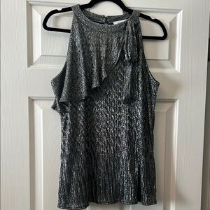 Silver Metallic Sleeveless Top